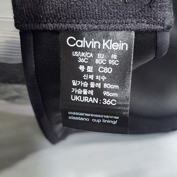 Calvin Klein Naked Glamour‎ Strapless Push-Up Bra 36C QF5677 Black - Picture 5 of 12